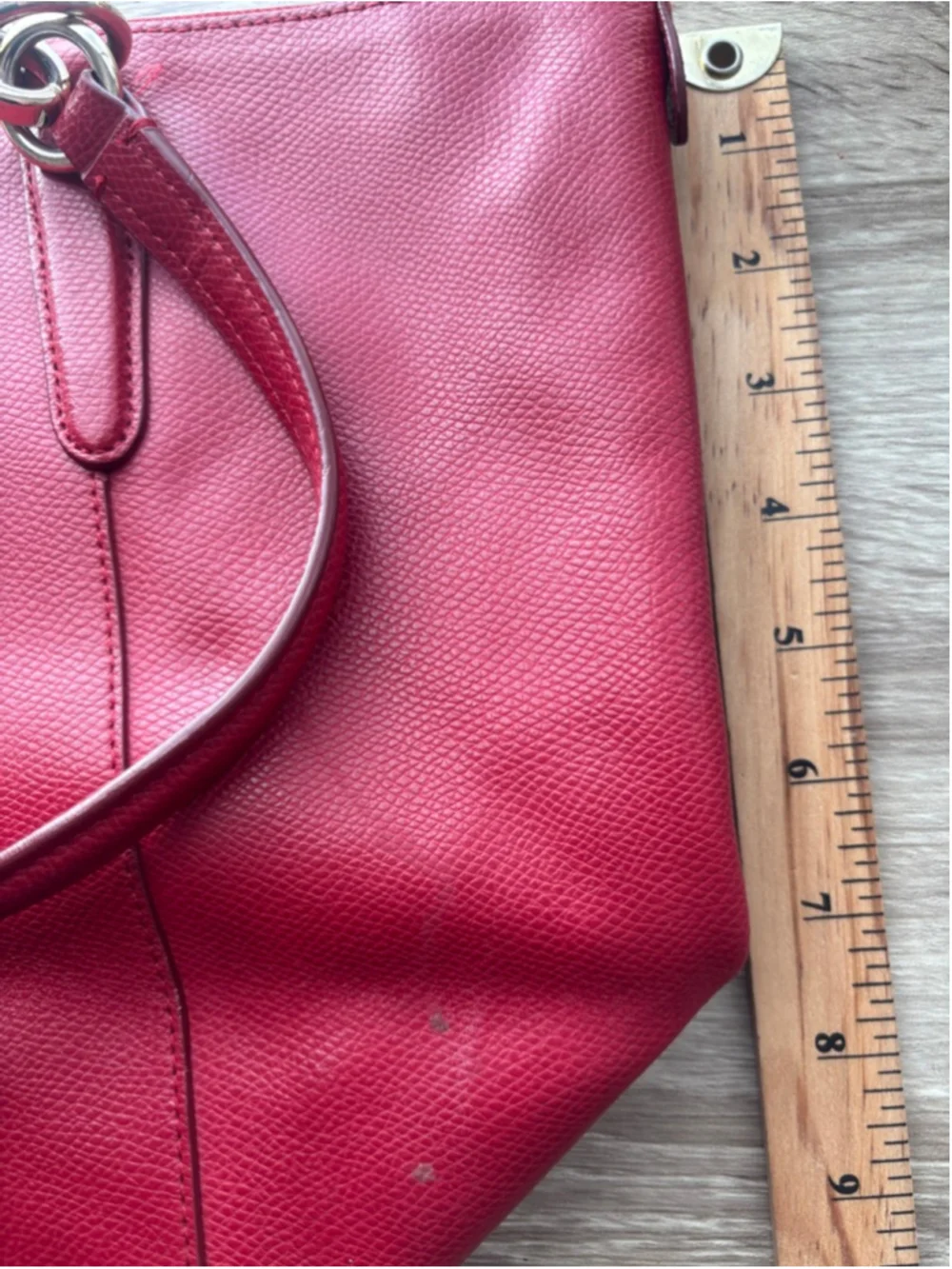 Coach Red Leather Double Strap Hand Bag Tote Bag Classic Career Luxury - Picture 8 of 11
